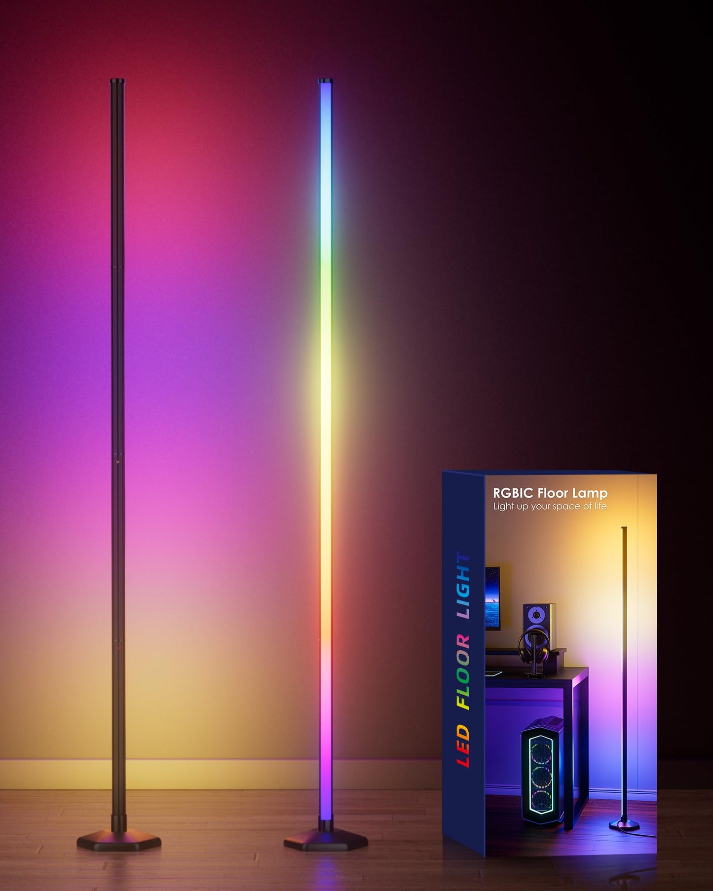 2x RGB Color Changing Floor Lamp