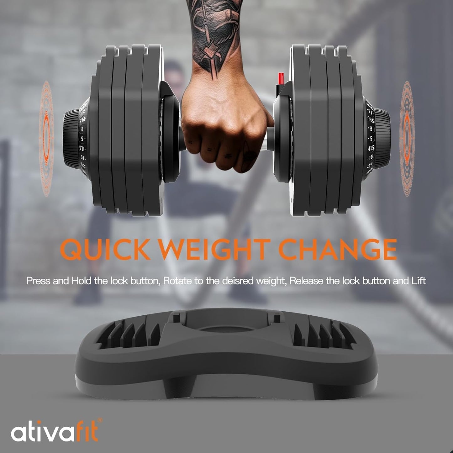 Ativafit Adjustable Dumbbell - 66LBS